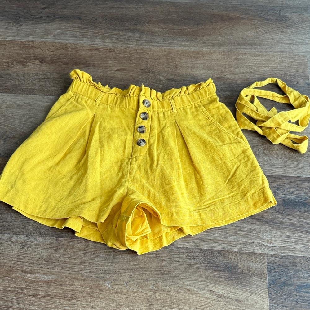 American Eagle Outfitters Yellow High Waist Shorts